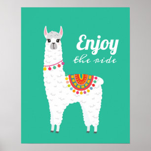 Funky alpaca drama llama poster