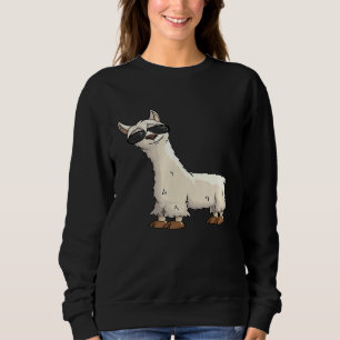 Funky Alpaca Hipster Llama With Sunglasses Premium Sweatshirt