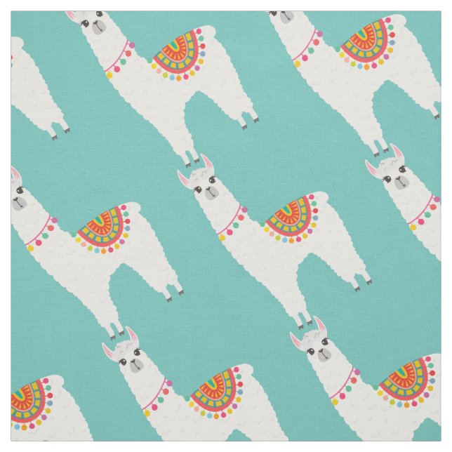 Funky Alpaca llama drama cute animal Fabric (Swatch)