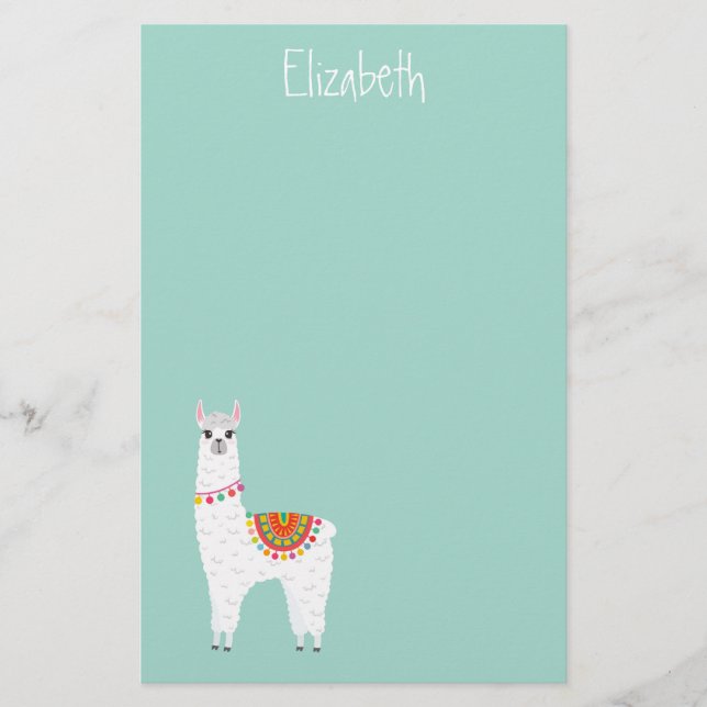 Funky Alpaca llama drama cute animal Stationery (Front)