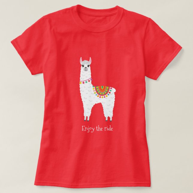 Funky Alpaca llama drama cute animal T-Shirt (Design Front)