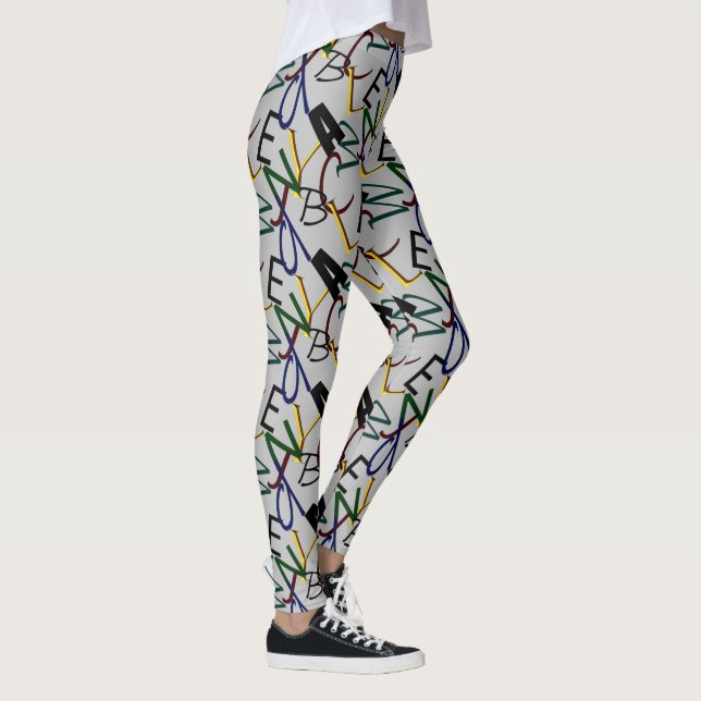 Funky Alphabet Letters Leggings (Right)