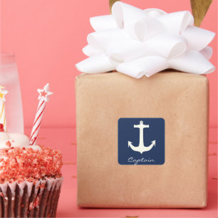 Funky Anchor Captain Sea Ocean Sailing Square Sticker