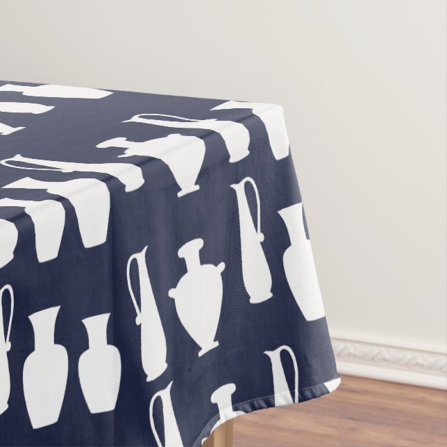 Funky Ancient Greek Vases Jars Pattern Tablecloth (In Situ)