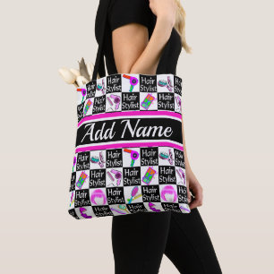 FUNKY AND CHIC PERSONALIZED HAIR STLYLIST TOTE BAG