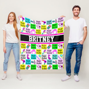 FUNKY AND CHIC PERSONALIZED HAIR STYLISY FLEECE BLANKET