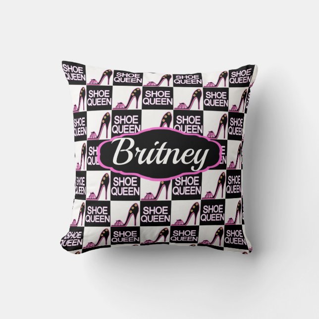 FUNKY AND CHIC PERSONALIZED SHOE QUEEN CUSHION (Front)