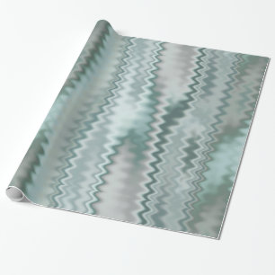 Funky Aqua Random Zig Zag Fractal Pattern Wrapping Paper