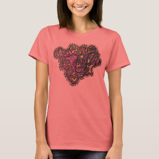 Funky Art T-Shirt Ringer Tee Drawing Colourful