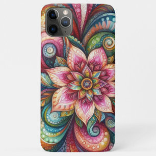Funky Artsy Colorful Paisley Floral Art Pattern iPhone 11 Pro Max Case