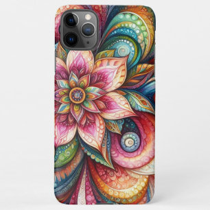 Funky Artsy Colourful Paisley Floral Art Pattern iPhone 11Pro Max Case