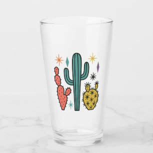 Funky Atomic Cactus Glasses (Set of 2)   Retro Mid