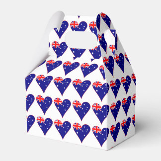 Funky Australia Heart Flag Red Border Favour Box