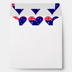 Funky Australia Heart Flag Red Border Tiled Envelope