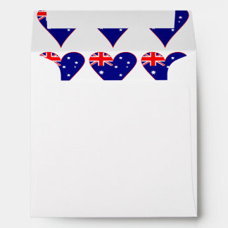 Funky Australia Heart Flag Red Border Tiled Envelope