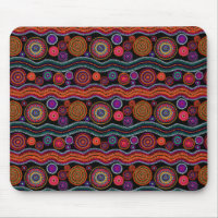 Funky Australian Dot Painting Mouse Pad