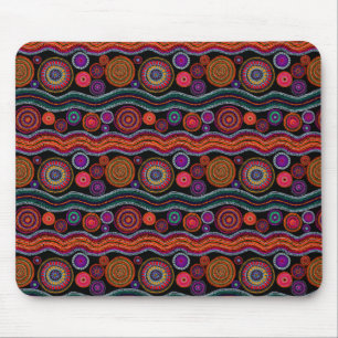 Funky Australian Dot Painting Mouse Pad