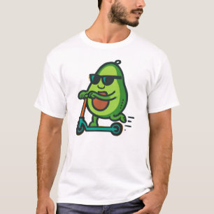 Funky Avocado – Cool Flat Scooter Art T-Shirt