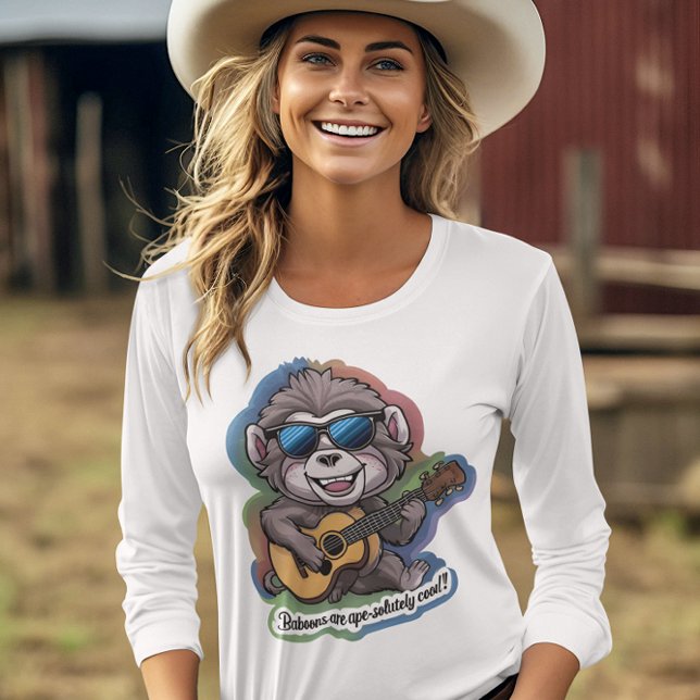 Funky Baboon Shredding Strings T-Shirt (Creator Uploaded)
