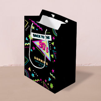 Funky Back To The 90s Retro 30th Birthday Party Medium Gift Bag