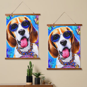 Funky Beagle Dog Hanging Tapestry