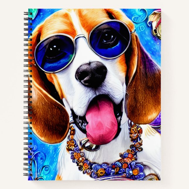 Funky Beagle Dog Notebook (Front)
