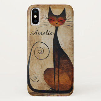 Funky Beautiful Cat Customisable iPhone X Case