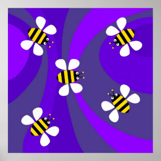Funky Bees Poster