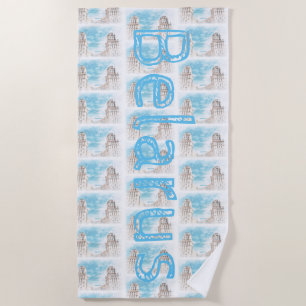 Funky Belarus Minsk Architecture Beach Towel