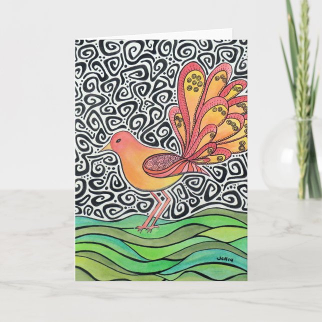 Funky Bird Greeting Card (Front)