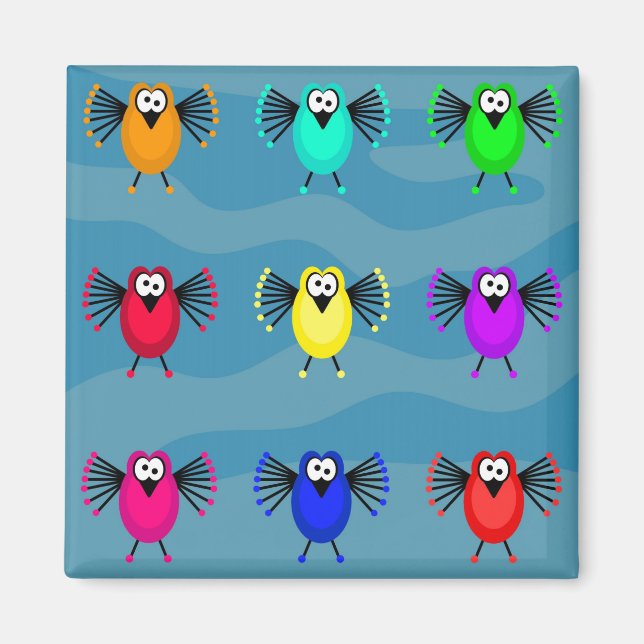 Funky Birds Magnet (Front)