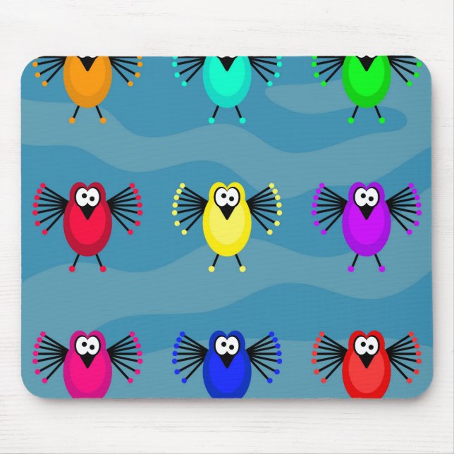 Funky Birds Mouse Mat (Front)