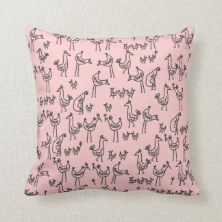 Funky Birds of a Feather Flock Together Pattern Cushion