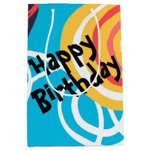 Funky Birthday Doodles Abstract Medium Gift Bag
