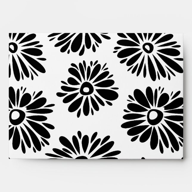 Funky Black and white floral Envelopes (Front)