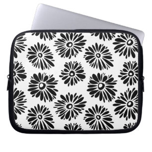 Funky Black and white floral Laptop Sleeve