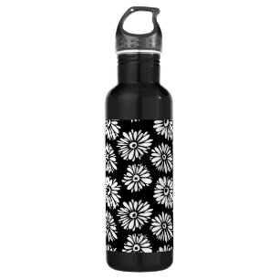 Funky Black and white flowers 710 Ml Water Bottle