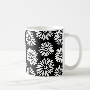 Funky Black and white flowers Coffee Mug
