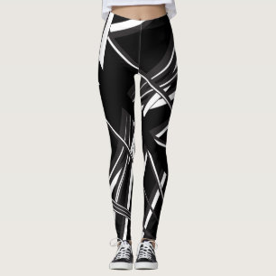 Funky black and white unique designed leggings 492
