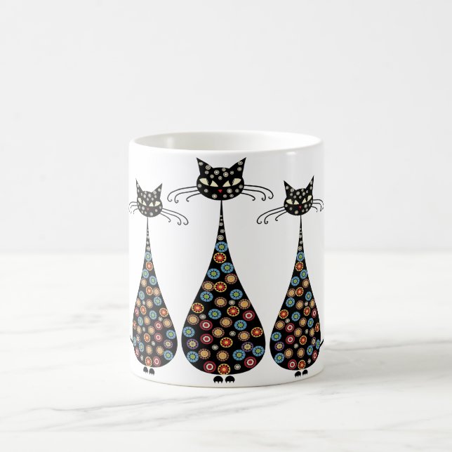 Funky Black Cat Coffee Mug (Center)