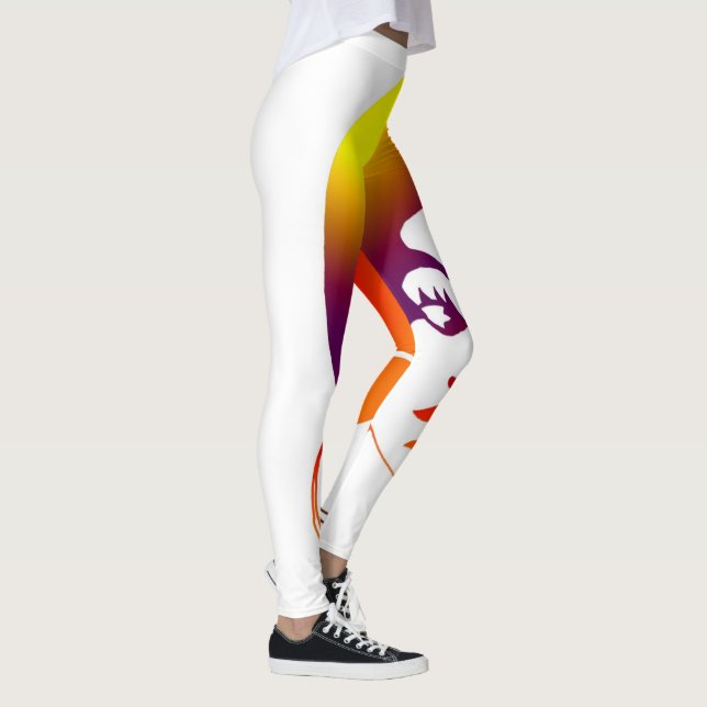 Funky Black Girl With Afro Leggings: Sunrise Leggings (Right)