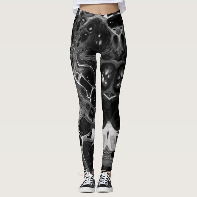 Funky Black & White Leggings (Front)