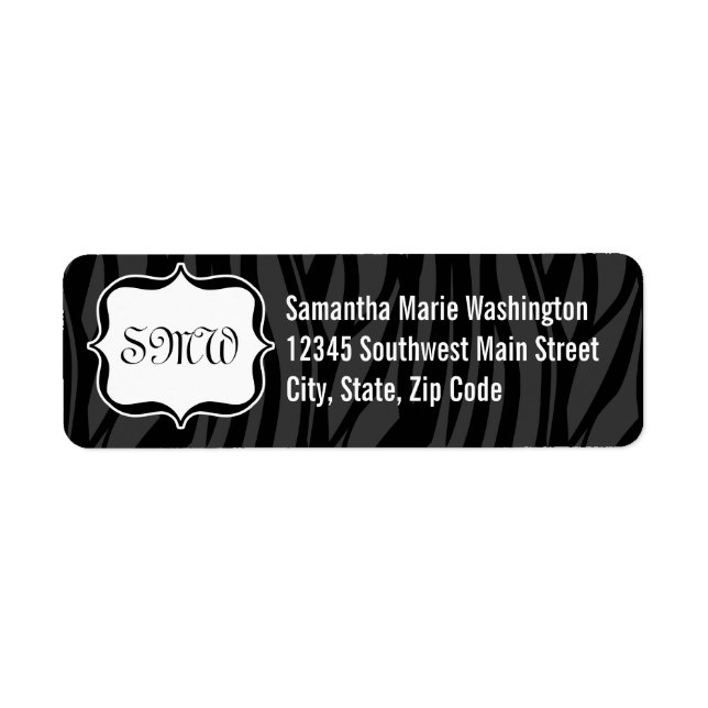 Funky Black/White Zebra Monogram (Front)