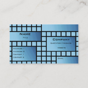 Funky Blocks Business Card, Deep Blue Card