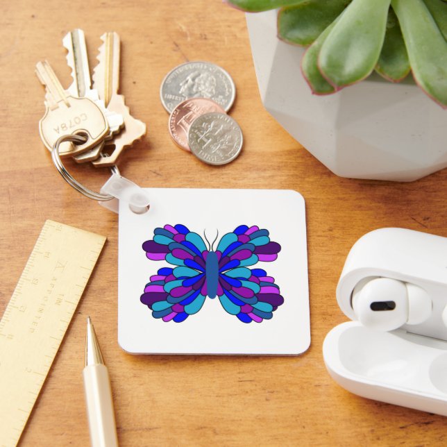 Funky Blue Butterfly Keychain (Desk)