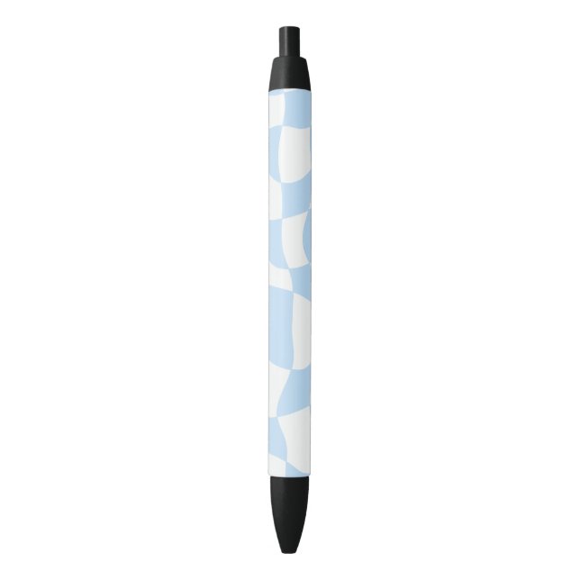 funky blue chequered-pattern pen (Front Vertical)