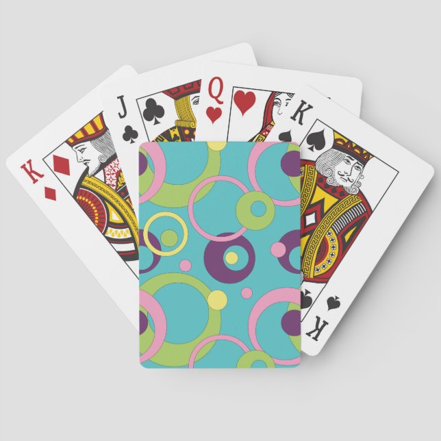 Funky Blue Circles Classic Playing Cards (Back)
