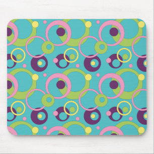 Funky Blue Circles Mousepad