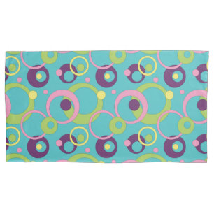 Funky Blue Circles Pillow Case
