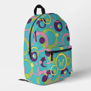 Funky Blue Circles Printed Backpack